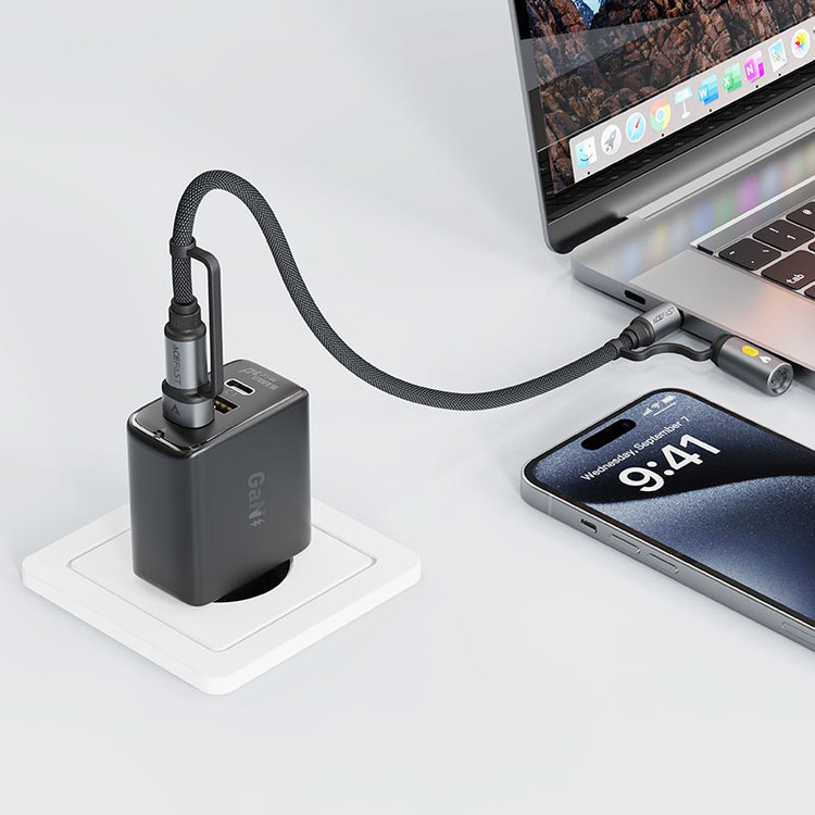 کابل تبدیل USB-C به USB/USB-C ایس فست مدل J6 طول 1.2 متر