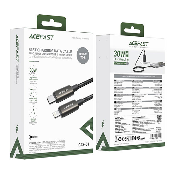 کابل تبدیل USB-C به لایتنینگ ایس فست مدل C23-01 طول 1.2 متر