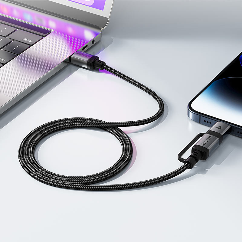 کابل تبدیل USB-C به USB-C / لایتنینگ ایس فست مدل C20-01 طول 1.2 متر