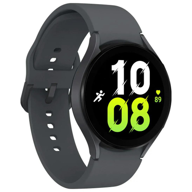 ساعت هوشمند سامسونگ مدل Galaxy Watch5 44mm دارای قابلیت های کنترل موسیقی (Music Player)، قابلیت مکالمه از طریق بلوتوث، قابلیت تغییر طرح ساعت یا تم، صفحه همیشه روشن (Always-on Display)، قابلیت نصب اپلیکیشن، پشتیبانی از دستیار صوتی بند سیلیکون
