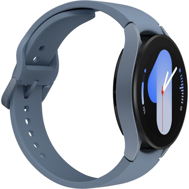 ساعت هوشمند سامسونگ مدل Galaxy Watch5 44mm دارای قابلیت های کنترل موسیقی (Music Player)، قابلیت مکالمه از طریق بلوتوث، قابلیت تغییر طرح ساعت یا تم، صفحه همیشه روشن (Always-on Display)، قابلیت نصب اپلیکیشن، پشتیبانی از دستیار صوتی بند سیلیکون