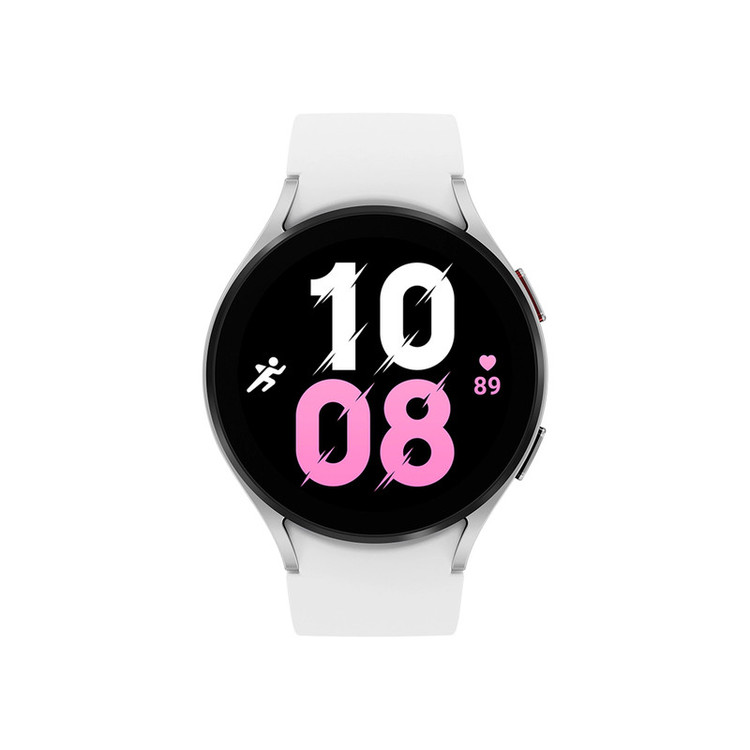 ساعت هوشمند سامسونگ مدل Galaxy Watch5 44mm دارای قابلیت های کنترل موسیقی (Music Player)، قابلیت مکالمه از طریق بلوتوث، قابلیت تغییر طرح ساعت یا تم، صفحه همیشه روشن (Always-on Display)، قابلیت نصب اپلیکیشن، پشتیبانی از دستیار صوتی بند سیلیکون