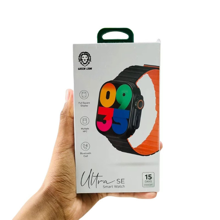 ساعت هوشمند گرین لاین مدل APY WIRELESS ULTRA SE 4528 دارای قابلیت های صفحه نمایش رنگی، صفحه نمایش لمسی، قابلیت مکالمه از طریق بلوتوث، کنترل موسیقی (Music Player) بند سیلیکون