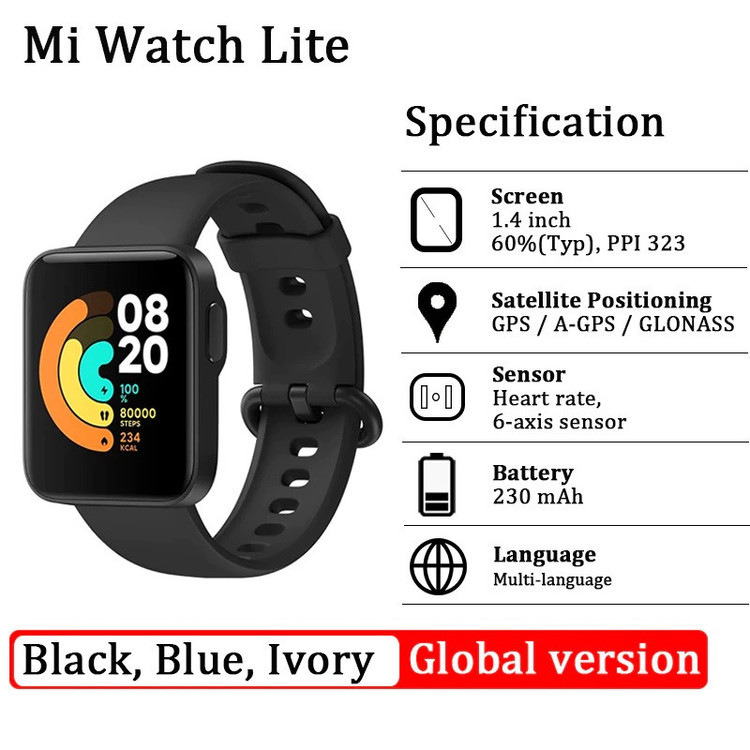 ساعت هوشمند شیائومی مدل MOB S MI Watch Lite بند سلیکونی