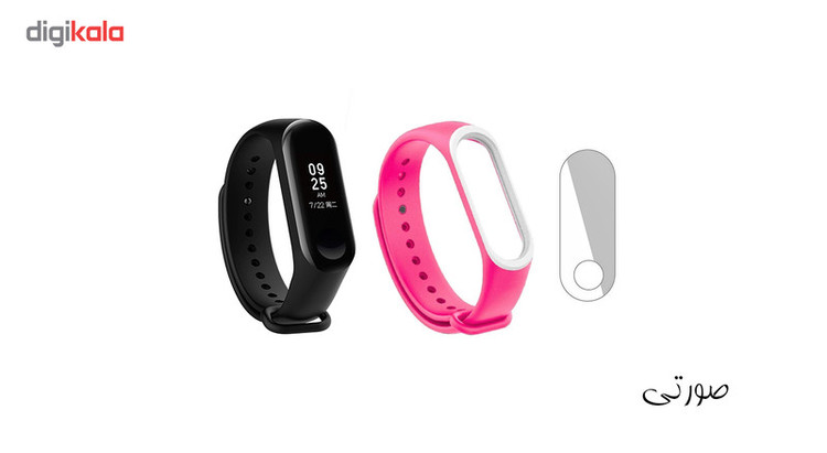 مچ بند هوشمند شیائومی مدل Mi Band 3 به همراه بند سیلیکونی و گلس کد SB