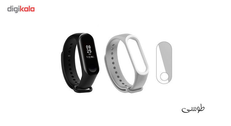 مچ بند هوشمند شیائومی مدل Mi Band 3 به همراه بند سیلیکونی و گلس کد SB