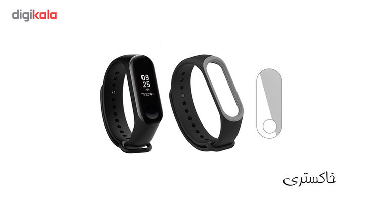مچ بند هوشمند شیائومی مدل Mi Band 3 به همراه بند سیلیکونی و گلس کد SB