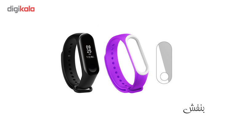 مچ بند هوشمند شیائومی مدل Mi Band 3 به همراه بند سیلیکونی و گلس کد SB