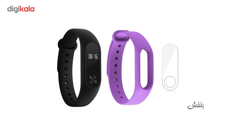 مچ بند هوشمند شیائومی مدل Mi Band 2 به همراه بند سیلیکونی و گلس کد 3
