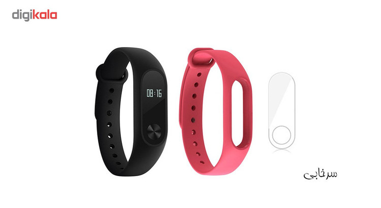 مچ بند هوشمند شیائومی مدل Mi Band 2 به همراه بند سیلیکونی و گلس کد 3