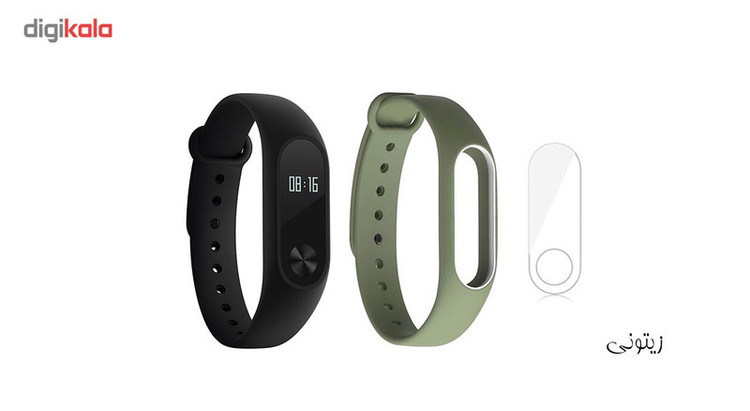 مچ بند هوشمند شیائومی مدل Mi Band 2 به همراه بند سیلیکونی و گلس کد 3