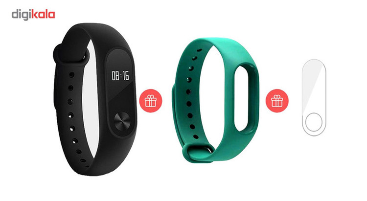 مچ بند هوشمند شیائومی مدل Mi Band 2 به همراه گلس و بند مچ بند شیائومی