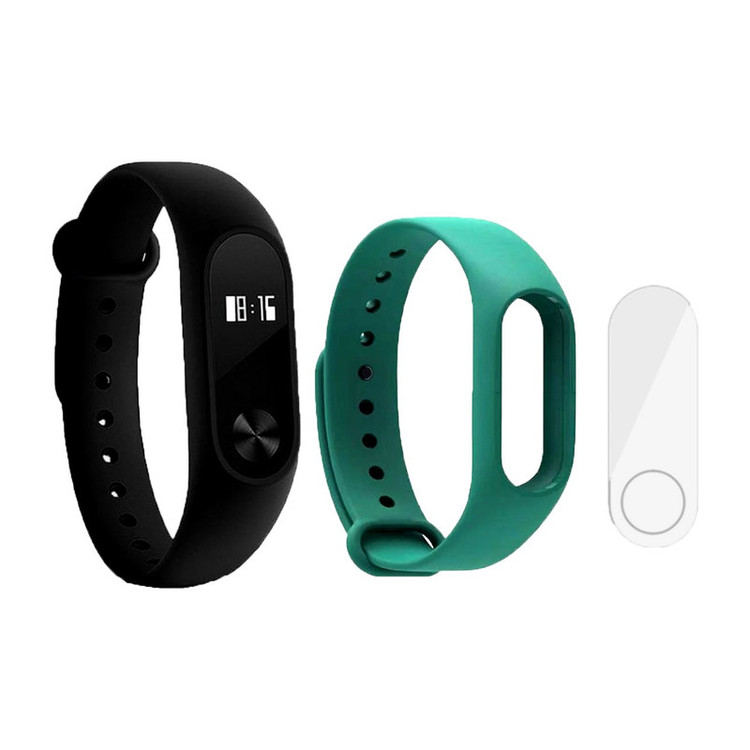 مچ بند هوشمند شیائومی مدل Mi Band 2 به همراه گلس و بند مچ بند شیائومی