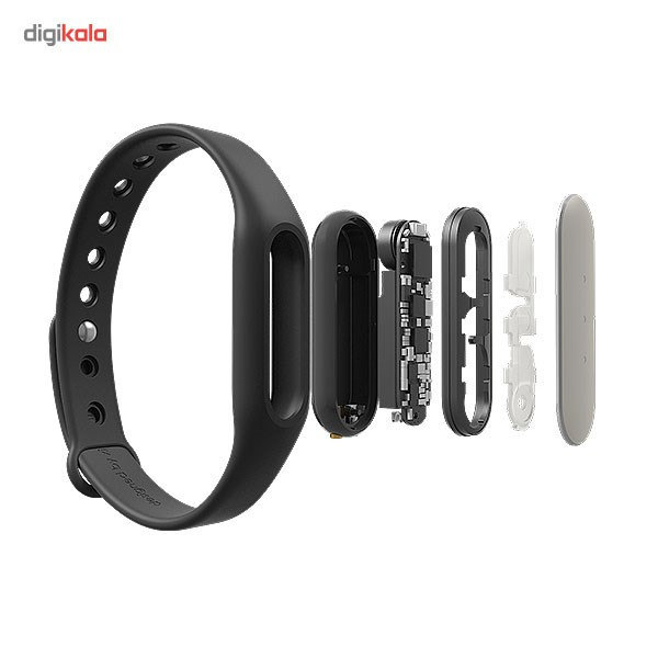 گام شمار شیائومی مشکی مدل Mi Band به همراه بند رنگی