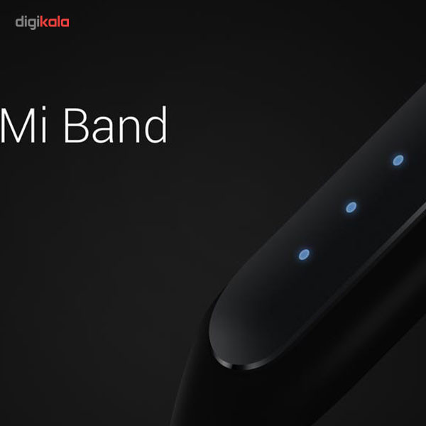 گام شمار شیائومی مشکی مدل Mi Band به همراه بند رنگی