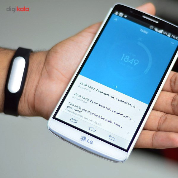 گام شمار شیائومی مشکی مدل Mi Band به همراه بند رنگی