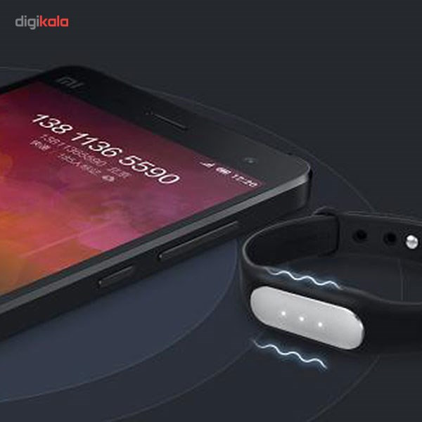 گام شمار شیائومی مشکی مدل Mi Band به همراه بند رنگی