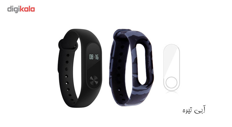 مچ بند هوشمند شیائومی مدل Mi Band 2 به همراه بند سیلیکونی طرح چریکی و گلس