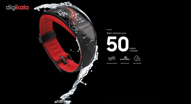 مچ بند هوشمند سامسونگ مدل Gear Fit 2 Pro Red سایز mm 158-205