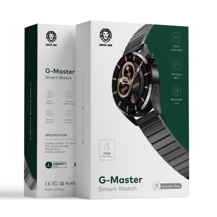 ساعت هوشمند 44 میلی متری گرین لاین مدل BGH MULTI G MASTER بند چرم مصنوعی