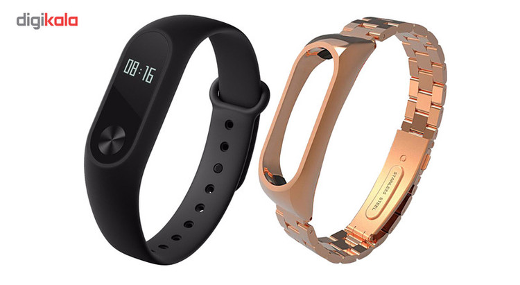 مچ بند هوشمند شیائومی مدل Mi Band 2 به همراه بند Stainless Steel سایز mm 158-205