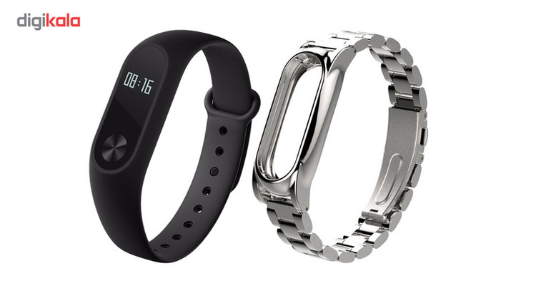 مچ بند هوشمند شیائومی مدل Mi Band 2 به همراه بند Stainless Steel سایز mm 125-165