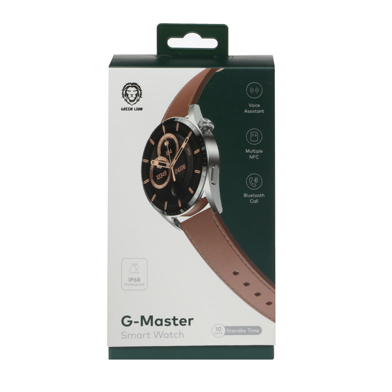 ساعت هوشمند 44 میلی متری گرین لاین مدل MOR G MASTER SMART WATCH بند چرم مصنوعی