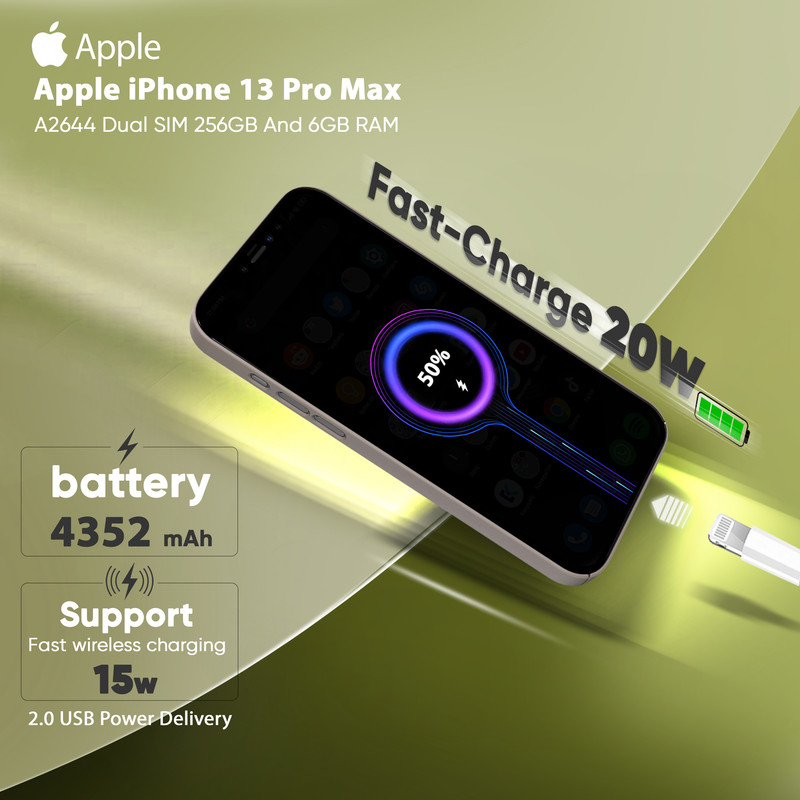 گوشی موبایل اپل مدل iPhone 13 Pro Max A2644 دو سیم کارت ظرفیت 256 گیگابایت و رم 6 گیگابایت - اکتیو