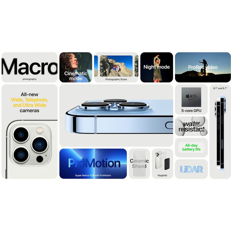 گوشی موبایل اپل مدل iPhone 13 Pro LLA تک سیم کارت ظرفیت 512 گیگابایت و 6 گیگابایت رم - نات اکتیو