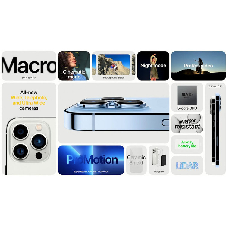 گوشی موبایل اپل مدل iPhone 13 Pro A2639 دو سیم کارت ظرفیت 128 گیگابایت و 6 گیگابایت رم - اکتیو