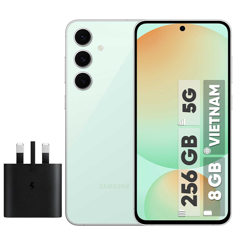 گوشی موبایل سامسونگ مدل S24 FE دو سیم کارت ظرفیت 256 گیگابایت و رم 8 گیگابایت - ویتنام - به همراه شارژر 25 وات سامسونگ