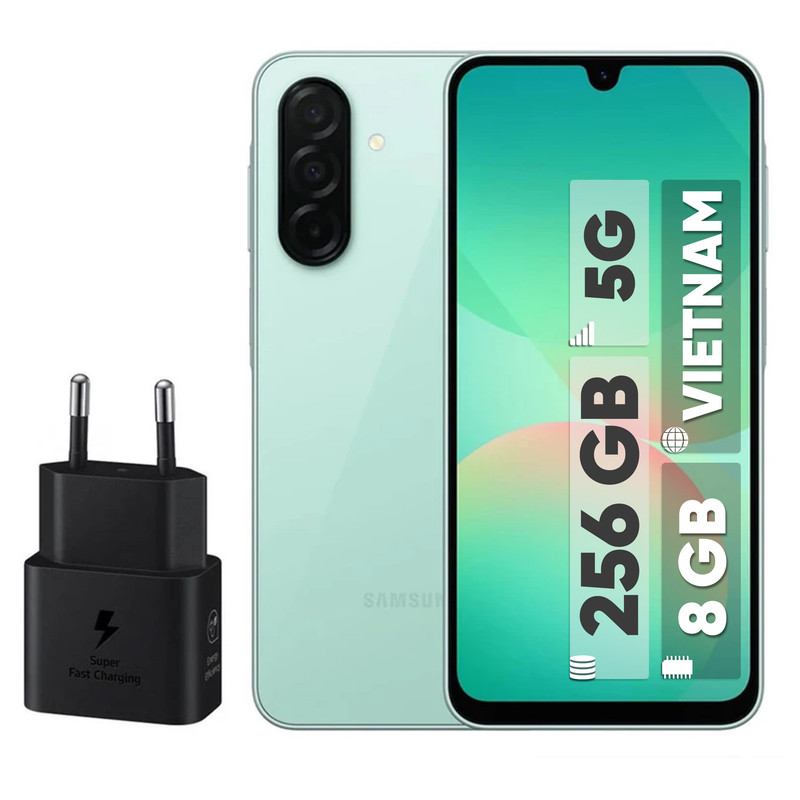 گوشی موبایل سامسونگ مدل Galaxy A26 دو سیم کارت ظرفیت 256 گیگابایت و رم 8 گیگابایت - ویتنام - به همراه شارژر 25 وات سامسونگ
