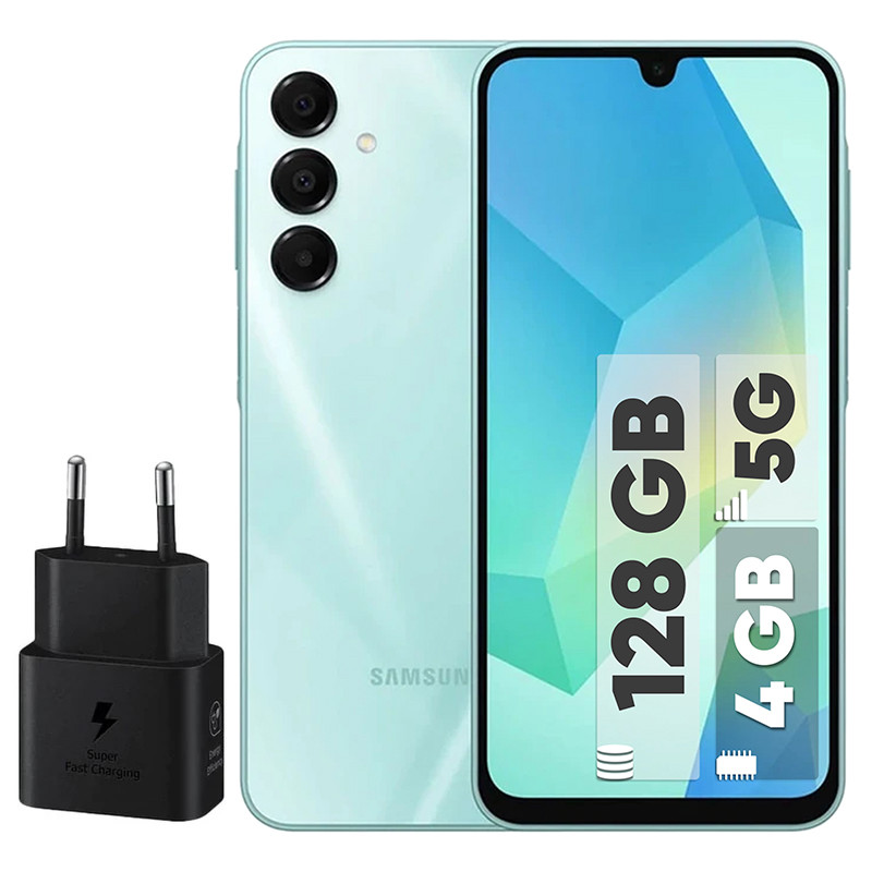 گوشی موبایل سامسونگ مدل Galaxy A16 5G دو سیم کارت ظرفیت 128 گیگابایت و رم 4 گیگابایت - به همراه شارژر 25 وات سامسونگ
