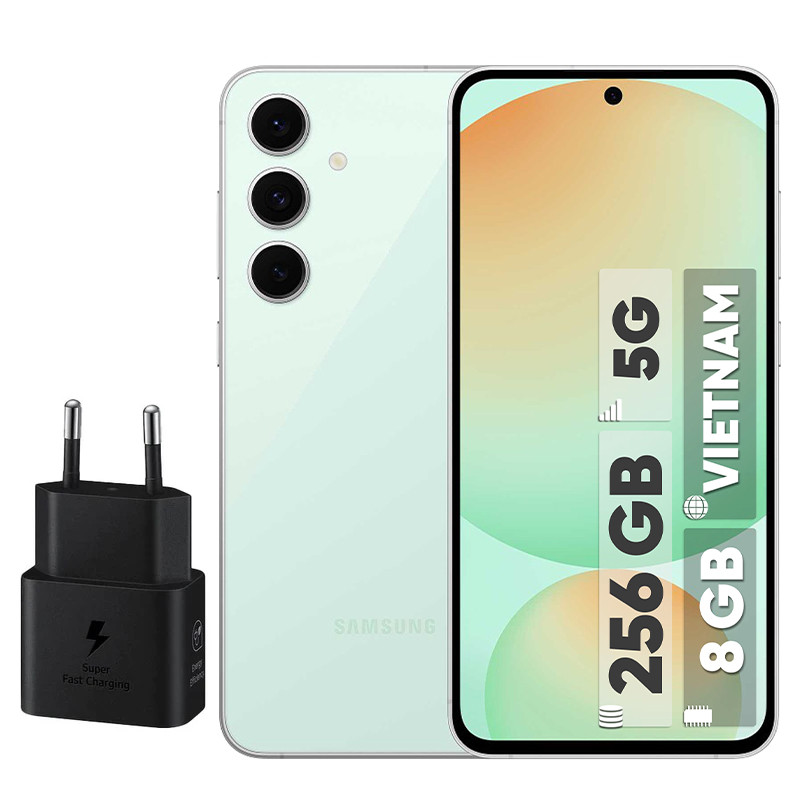گوشی موبایل سامسونگ مدل S24 FE دو سیم کارت ظرفیت 256 گیگابایت و رم 8 گیگابایت - ویتنام - به همراه شارژر 25 وات سامسونگ