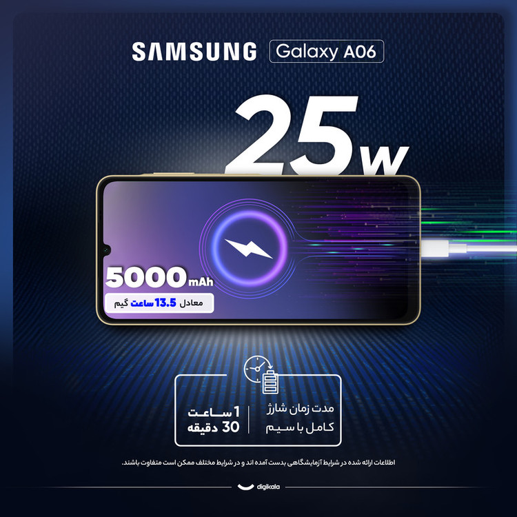 گوشی سامسونگ Galaxy A06 4G دو سیم کارت 64 گیگابایت و رم 4 گیگابایت