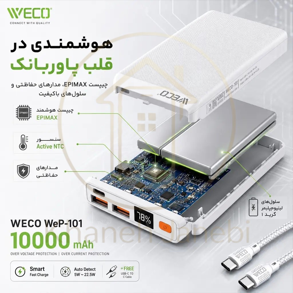 خرید پاوربانک ویکو 10000 میلی آمپر WeP-101