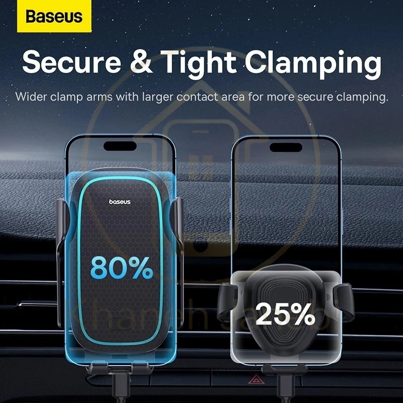 هولدر دریچه کولری و شارژر وایرلس بیسوس Baseus BS-CM023 Milky Way Pro C40357000111-00 توان 15 وات