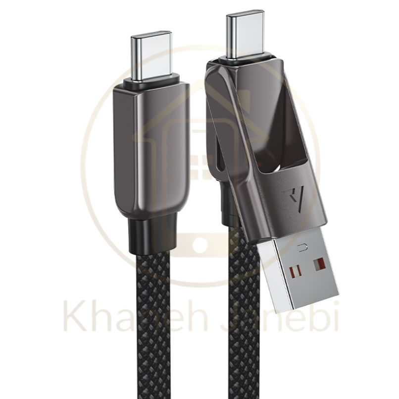کابل دو سر Type-C و USB ایس فست ACEFAST C13-05 طول 20 سانتیمتر توان 60 وات
