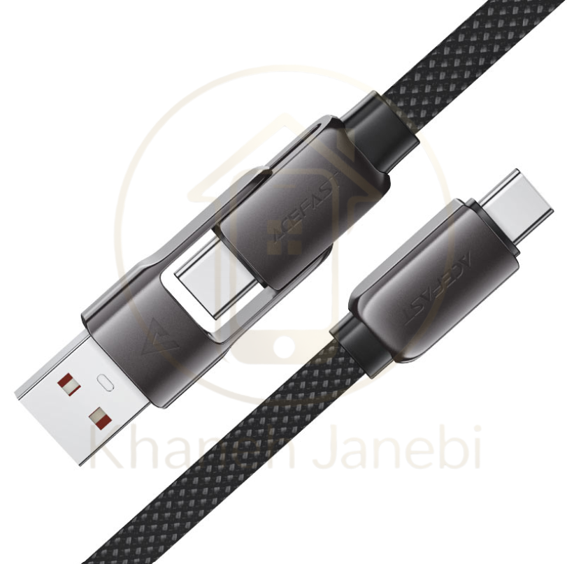 کابل دو سر Type-C و USB ایس فست ACEFAST C13-05 طول 20 سانتیمتر توان 60 وات