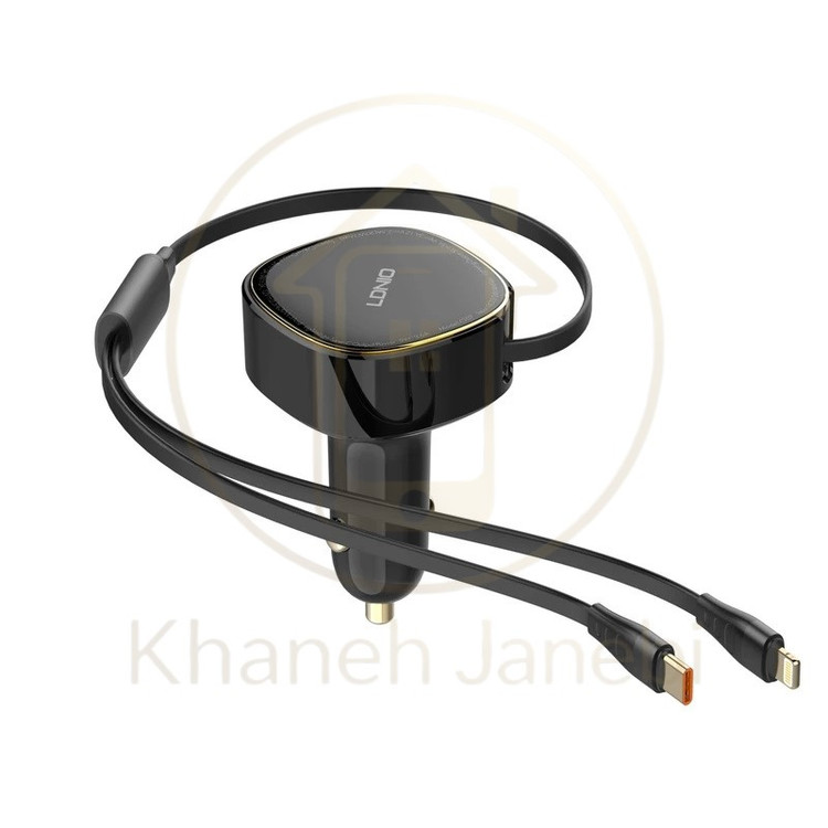 شارژر فندکی الدینیو Ldnio C107 توان 30 وات همراه با کابل جمع شونده