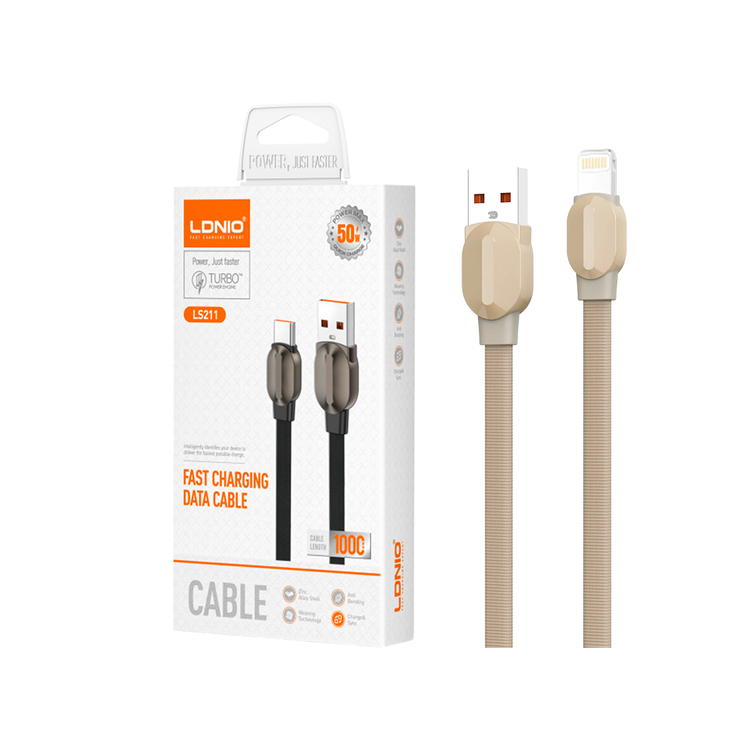 کابل آیفون لایتنینگ الدنیو LDNIO مدل LS211 توان 50 وات 1 متر