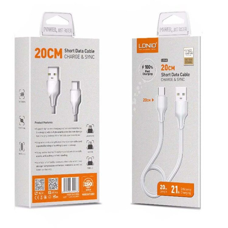 کابل تبدیل USB به microUSB الدینیو مدل LS540 طول 0.2 متر