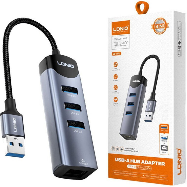 هاب 4 پورت تایپ سی الدینیو LDNIO DS-144UC